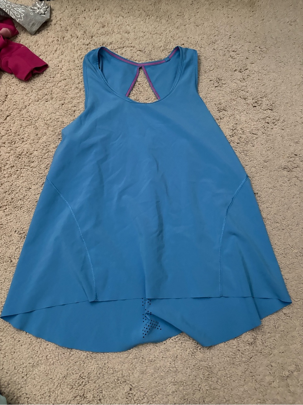 Ivivva Blue Active Tank with Pink Stitching size 12